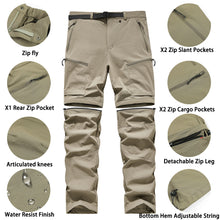 Load image into Gallery viewer, Wholesale Mens Waterproof Zip Off Convertible Pants for Hiking Camping Fishing 2503
