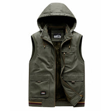 Load image into Gallery viewer, Customize Men's 100% Cotton Fleece Padded Vest Hooded Gilet