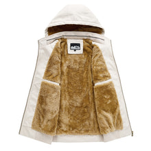 Load image into Gallery viewer, Customize Men's 100% Cotton Fleece Padded Vest Hooded Gilet