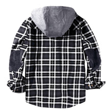 Load image into Gallery viewer, Wholesale Men's Outdoor Flannel Hoody Jacket Sherpa Fleece Lined