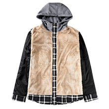 Load image into Gallery viewer, Wholesale Men's Outdoor Flannel Hoody Jacket Sherpa Fleece Lined
