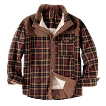 Load image into Gallery viewer, Wholesale Men's Winter Warm Cotton Plaid Flannel Jacket Sherpa Fleece