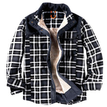 Load image into Gallery viewer, Wholesale Men's Winter Warm Cotton Plaid Flannel Jacket Sherpa Fleece