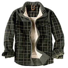 Load image into Gallery viewer, Wholesale Men's Winter Warm Cotton Plaid Flannel Jacket Sherpa Fleece