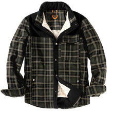 Load image into Gallery viewer, Wholesale Men's Winter Warm Cotton Plaid Flannel Jacket Sherpa Fleece