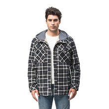 Load image into Gallery viewer, Wholesale Men's Outdoor Flannel Hoody Jacket Sherpa Fleece Lined