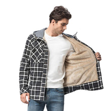 Load image into Gallery viewer, Wholesale Men's Outdoor Flannel Hoody Jacket Sherpa Fleece Lined