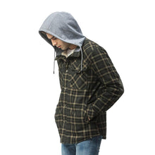 Load image into Gallery viewer, Wholesale Men's Outdoor Flannel Hoody Jacket Sherpa Fleece Lined