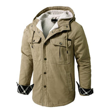 Load image into Gallery viewer, Wholesale Men's Thick Warm Hooded Jacket Sherpa Fleece Lined