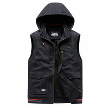Load image into Gallery viewer, Customize Men&#39;s 100% Cotton Fleece Padded Vest Hooded Gilet
