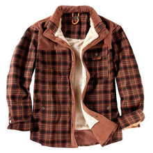Load image into Gallery viewer, Wholesale Men&#39;s Winter Warm Cotton Plaid Flannel Jacket Sherpa Fleece

